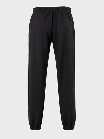 Men's Black Relaxed Fit Solid Casual Joggers