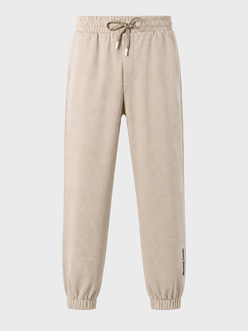 Men's White Relaxed Fit Solid Casual Joggers