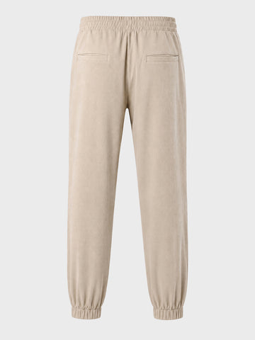Men's White Relaxed Fit Solid Casual Joggers