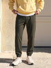 Men's Olive Relaxed Fit Solid Casual Joggers