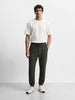 Men's Olive Relaxed Fit Solid Casual Joggers