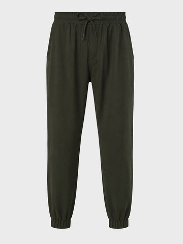 Men's Olive Relaxed Fit Solid Casual Joggers
