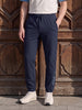 Men's Blue Relaxed Fit Solid Casual Joggers