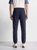 Men's Blue Relaxed Fit Solid Casual Joggers