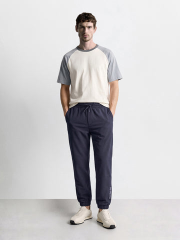 Men's Blue Relaxed Fit Solid Casual Joggers
