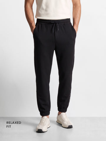 Men's Black Relaxed Fit Solid Casual Jogger