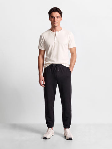 Men's Black Relaxed Fit Solid Casual Jogger