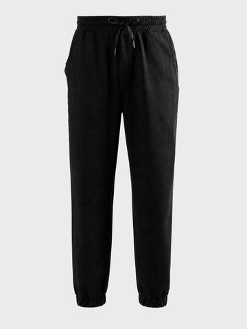 Men's Black Relaxed Fit Solid Casual Jogger