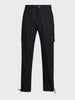 Men's Black Relaxed Fit Solid Utility Cargo