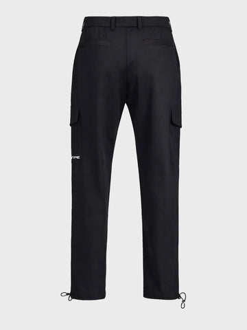 Men's Black Relaxed Fit Solid Utility Cargo