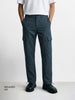 Men's Grey Relaxed Fit Solid Utility Cargo
