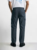 Men's Grey Relaxed Fit Solid Utility Cargo
