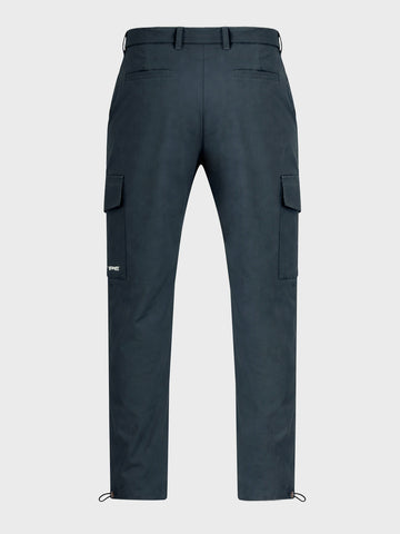 Men's Grey Relaxed Fit Solid Utility Cargo