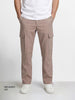 Men's Brown Relaxed Fit Solid Utility Cargo