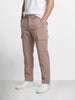Men's Brown Relaxed Fit Solid Utility Cargo