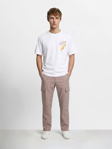Men's Brown Relaxed Fit Solid Utility Cargo