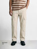 Men's Beige Relaxed Fit Solid Utility Cargo