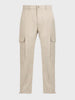 Men's Beige Relaxed Fit Solid Utility Cargo