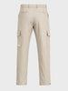 Men's Beige Relaxed Fit Solid Utility Cargo