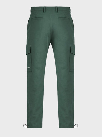 Men's Green Relaxed Fit Solid Utility Cargo