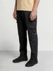 Men's Black Relaxed Fit Solid Utility Cargo