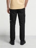 Men's Black Relaxed Fit Solid Utility Cargo