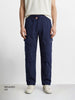Men's Blue Relaxed Fit Solid Utility Cargo