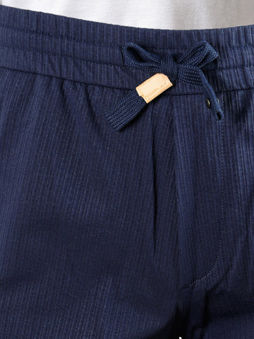 Men's Blue Relaxed Fit Solid Utility Cargo