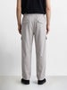 Men's Grey Relaxed Fit Solid Utility Cargo