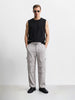 Men's Grey Relaxed Fit Solid Utility Cargo