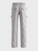 Men's Grey Relaxed Fit Solid Utility Cargo