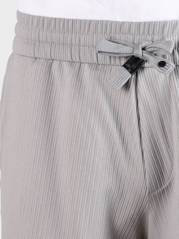 Men's Grey Relaxed Fit Solid Utility Cargo