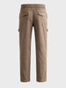 Men's Brown Relaxed Fit Solid Utility Cargo