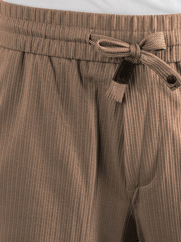 Men's Brown Relaxed Fit Solid Utility Cargo