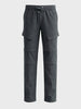 Men's Grey Relaxed Fit Solid Utility Cargo