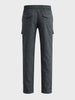 Men's Grey Relaxed Fit Solid Utility Cargo