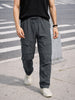 Men's Grey Relaxed Fit Solid Utility Cargo