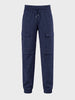 Men's Blue Relaxed Fit Solid Casual Joggers