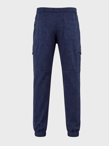 Men's Blue Relaxed Fit Solid Casual Joggers