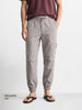 Men's Grey Relaxed Fit Solid Casual Joggers