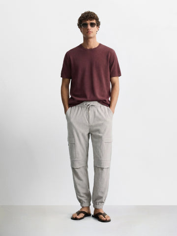 Men's Grey Relaxed Fit Solid Casual Joggers