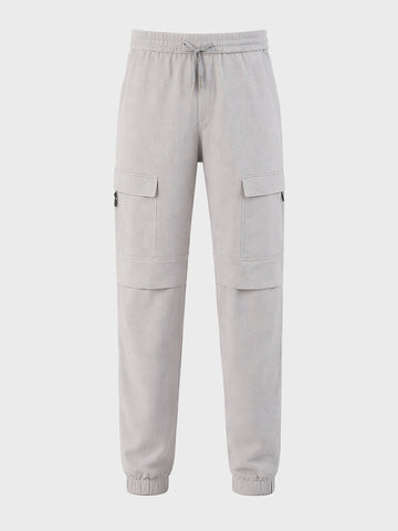 Men's Grey Relaxed Fit Solid Casual Joggers