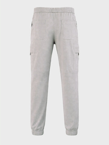 Men's Grey Relaxed Fit Solid Casual Joggers