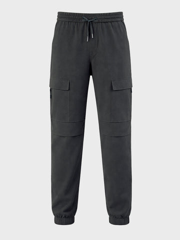 Men's Grey Relaxed Fit Solid Casual Joggers