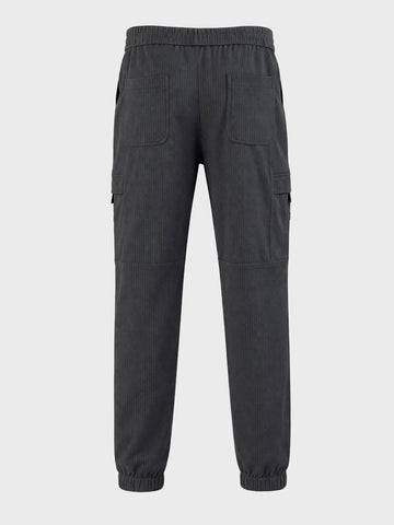 Men's Grey Relaxed Fit Solid Casual Joggers