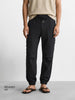 Men's Black Relaxed Fit Solid Casual Joggers
