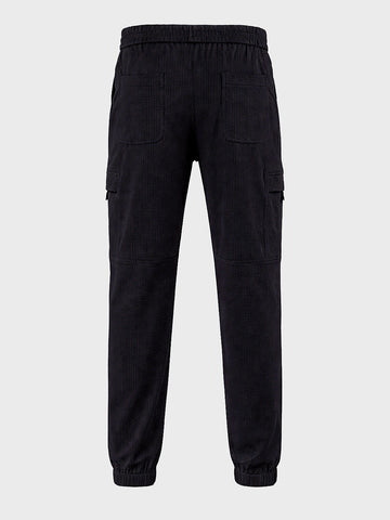Men's Black Relaxed Fit Solid Casual Joggers