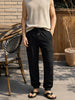 Men's Black Relaxed Fit Solid Casual Joggers