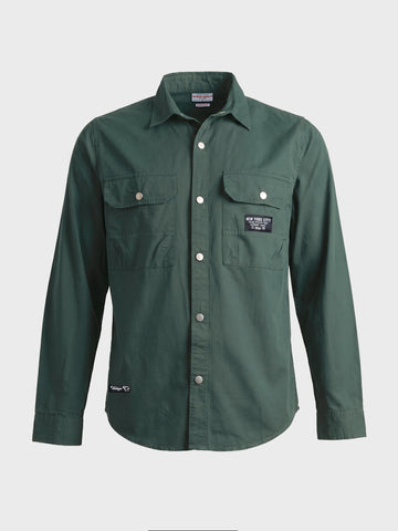 Men's Green Regular Fit Solid Casual Shirt