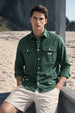 Men's Green Regular Fit Solid Casual Shirt